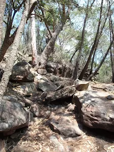 Heading up the rocky hill