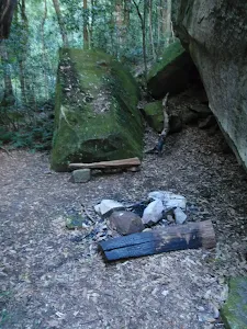 Fire place within boulders
