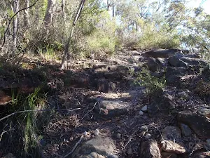 A rocky section of the Willunga track