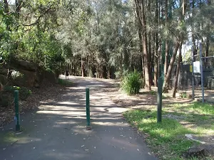 Following the service trail out of Davies Reserve.