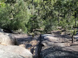Looking down climb between Pisgah Rock and Erskine Creek