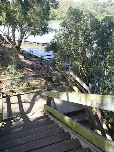 looking down along the boardwalk