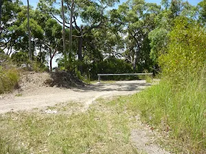 Trail and locked metal gate on the old Pacific Hwy