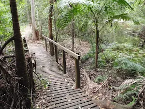 Crossing a bridge at Seymour Pond