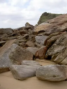 Going through a boulder field