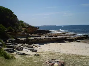 Looking back along the rockshelves at Shelley Beach