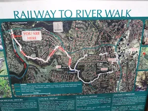 Rail to River walk sign