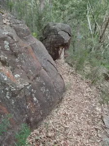 Track below rock outcrop