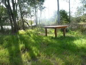 Timber table on the Galgabba Point walk