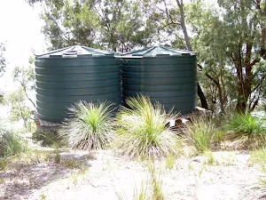 Water tanks beside track
