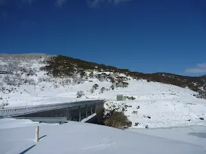 Looking south across the dam wall