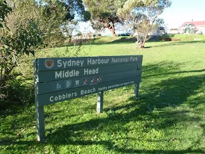 Cobblers Beach sign