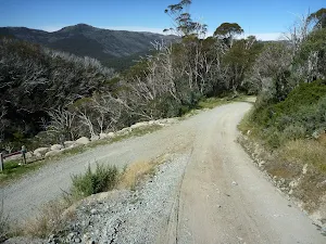 Walking down hill along Merritts Traverse