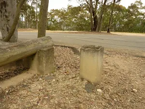 Lower Mt Sugarloaf car park and  concrete post