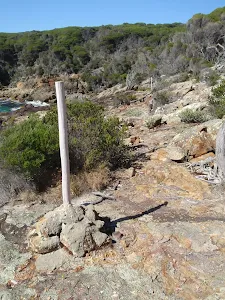 White post in the bay