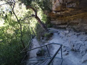 Railing around rock formations