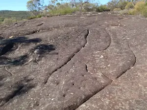 Features in the rock near the end of Yeomans track