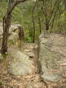 Gap in rock south of the spa