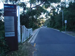 Road through Chowder Bay gates