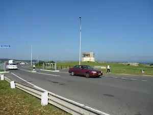 Looking at Barracks Tower from southern end of Cann Park
