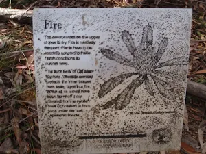 Information sign about fires in the area